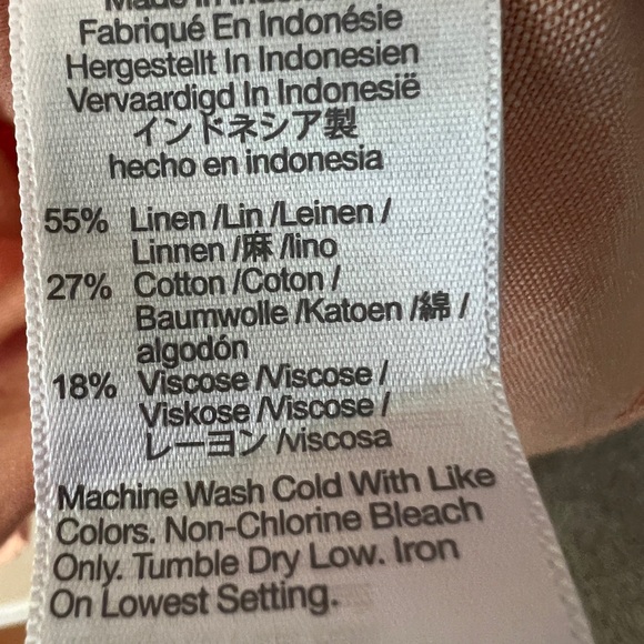 Madewell Linen Blend Allie Babydoll Mini Dress Peach Square Neck XS - Picture 5 of 5